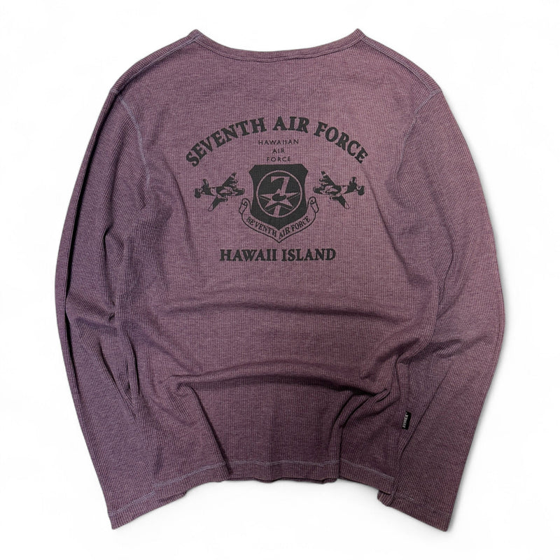 Avirex Seventh Air Force Waffle Longsleeve Lila - vintageconcierge