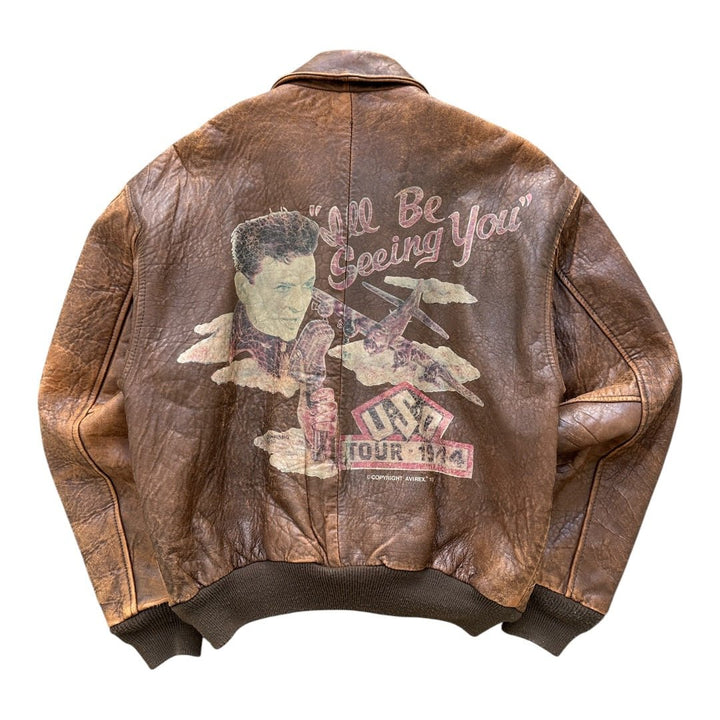 Avirex Vintage A-2 Leder-Fliegerjacke Braun M | vintageconcierge