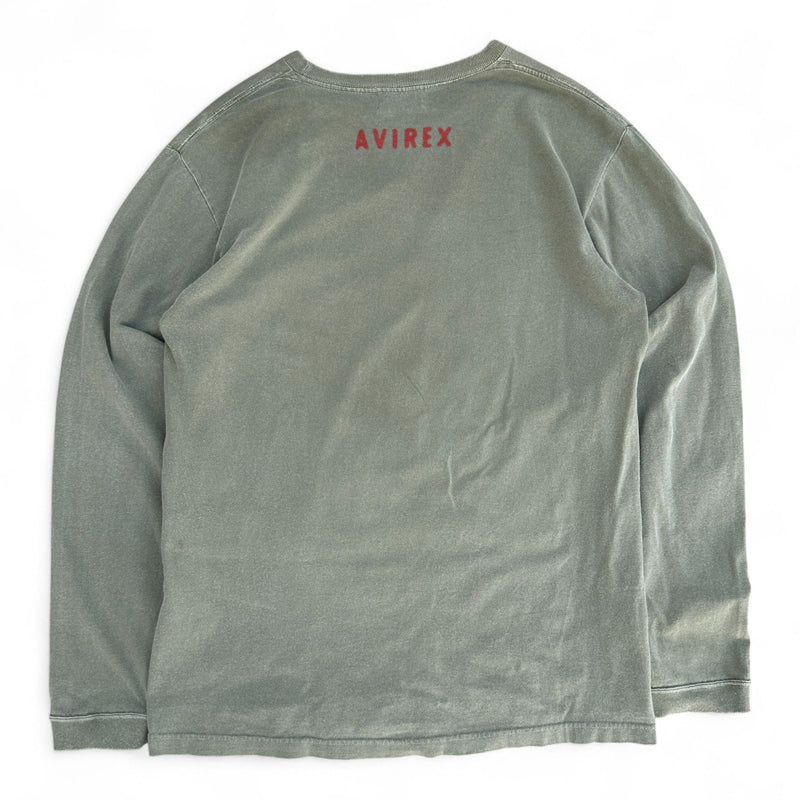 Avirex Vintage Longsleeve – Faded Military Style mit Tiger & Grafikprint - vintageconcierge