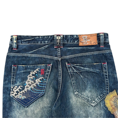 Big Train Japanese Koi Denim Jeans - vintageconcierge