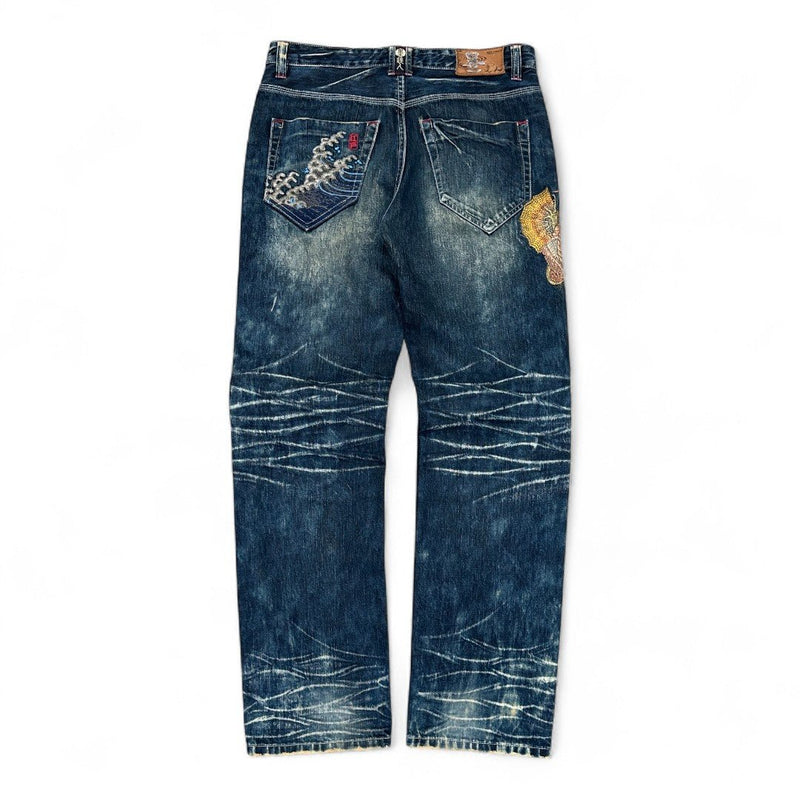 Big Train Japanese Koi Denim Jeans - vintageconcierge