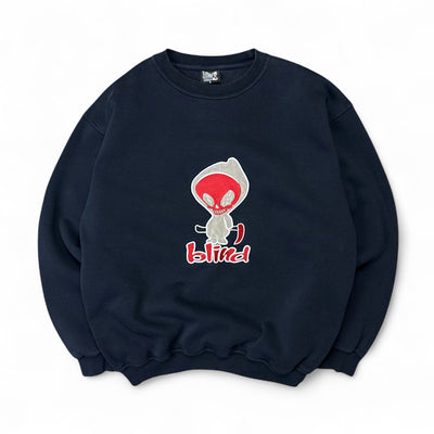 Blind Vintage Y2K Skate Sweater Navy - vintageconcierge