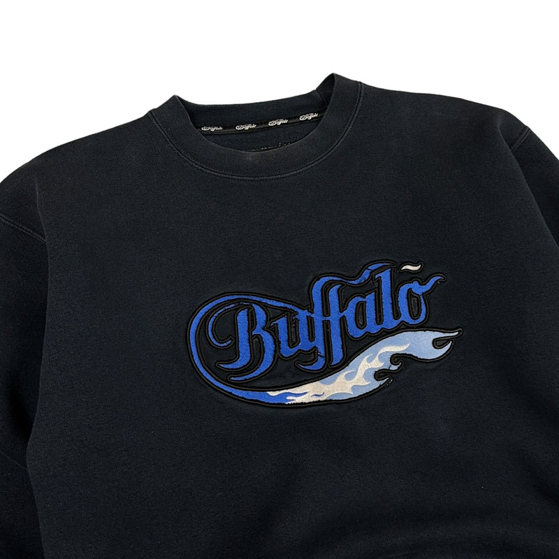 Bufallo Vintage Spellout Sweater Schwarz Blau - vintageconcierge