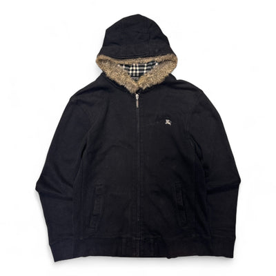 Burberry Black Label Fur Sweatshirt Jacket - vintageconcierge