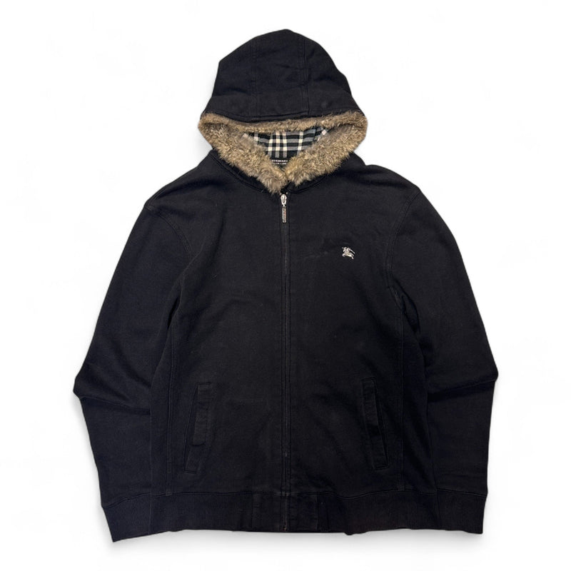 Burberry Black Label Fur Sweatshirt Jacket - vintageconcierge
