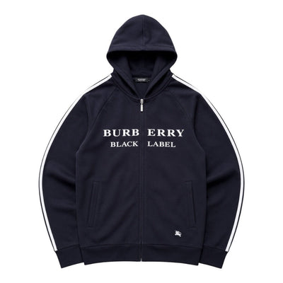 Burberry Black Label Vintage Spellout Zip-Hoodie – Dark Navy | M - vintageconcierge