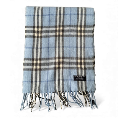Burberry Nova Check Babyblue Scarf - vintageconcierge