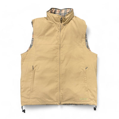 Burberry Nova Check Reversible Puffer Weste Beige - vintageconcierge