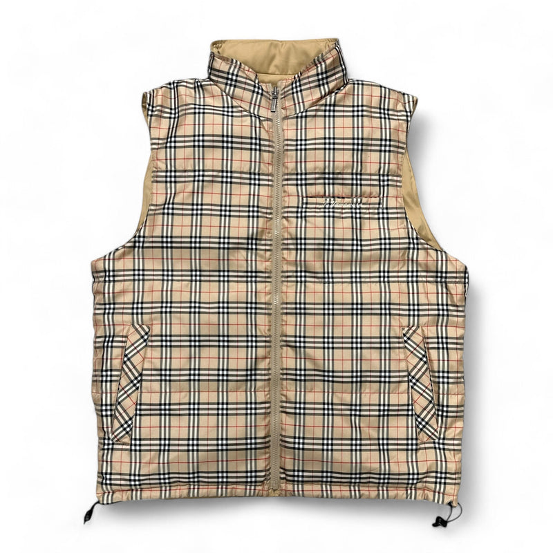 Burberry Nova Check Reversible Puffer Weste Beige - vintageconcierge