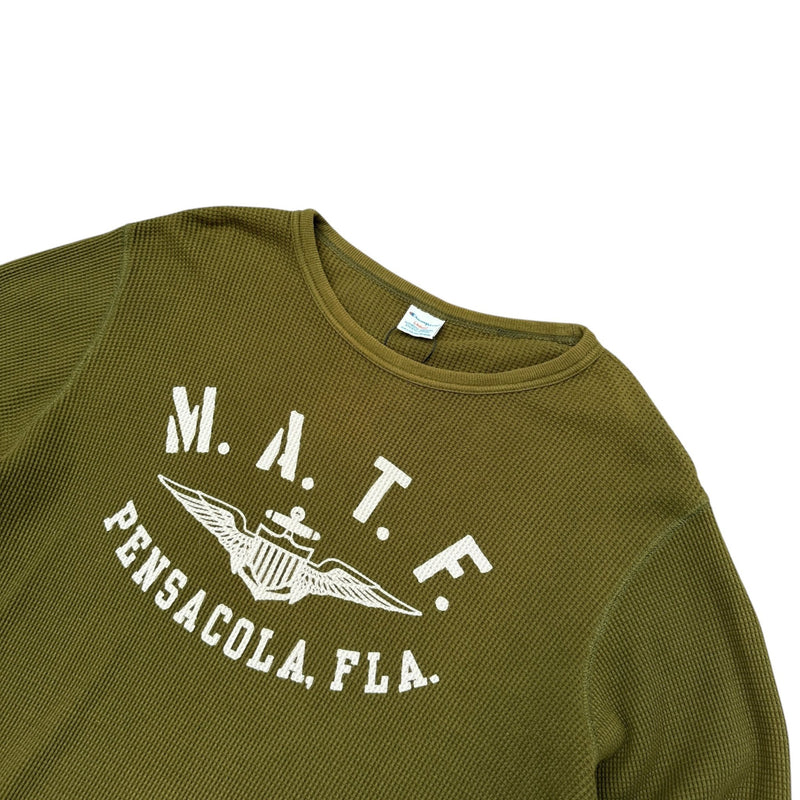 Champion US Marine Vintage Waffle Knit Longsleeve - vintageconcierge