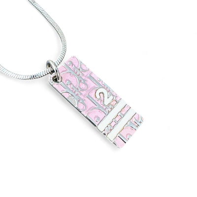 Christian Dior Monogram Oblique Necklace Pink - vintageconcierge