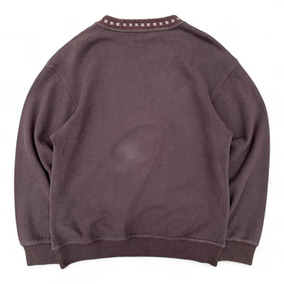 Claudio Valentino Paris Vintage Sweater – Cord - Paneled Crewneck in Braun - vintageconcierge