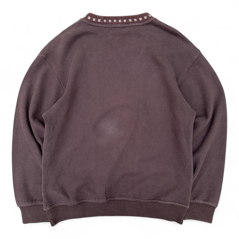 Claudio Valentino Paris Vintage Sweater – Cord - Paneled Crewneck in Braun - vintageconcierge