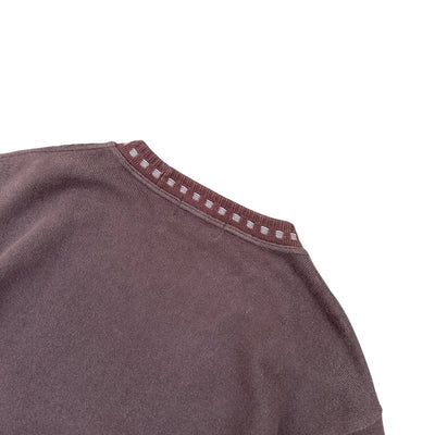 Claudio Valentino Paris Vintage Sweater – Cord - Paneled Crewneck in Braun - vintageconcierge