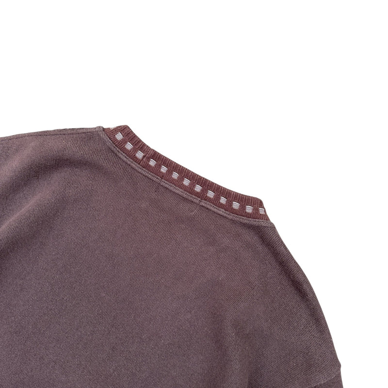 Claudio Valentino Paris Vintage Sweater – Cord - Paneled Crewneck in Braun - vintageconcierge