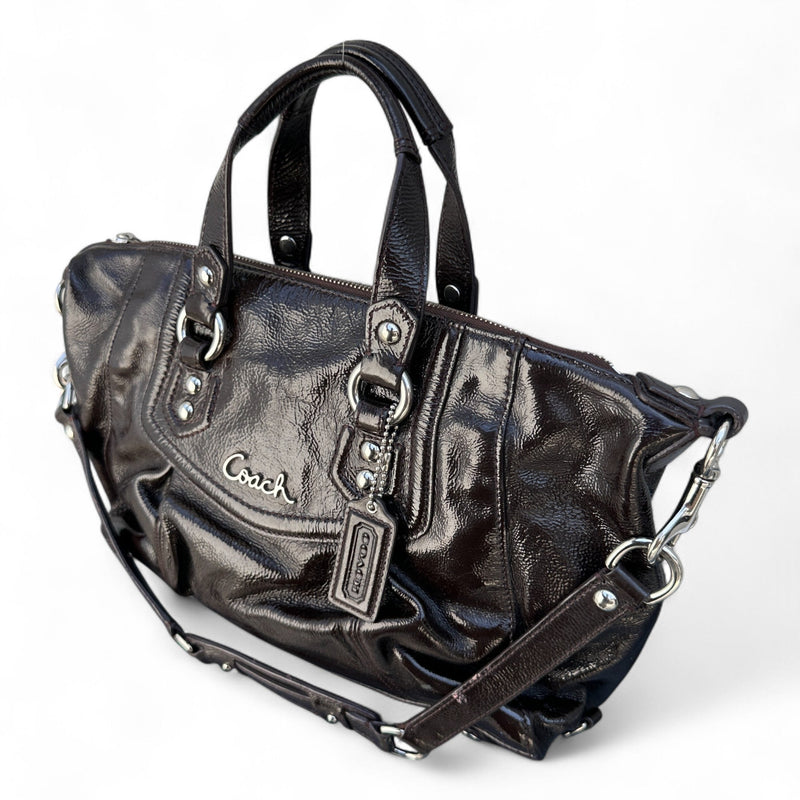 Coach Kristin Patent Leather Satchel Handtasche - vintageconcierge