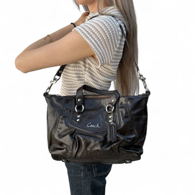 Coach Kristin Patent Leather Satchel Handtasche - vintageconcierge