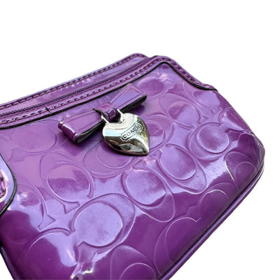 Coach Patent Leather Purple Card Holder - vintageconcierge