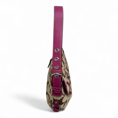 Coach Signature Stripe Demi Flap Shoulder Bag - vintageconcierge