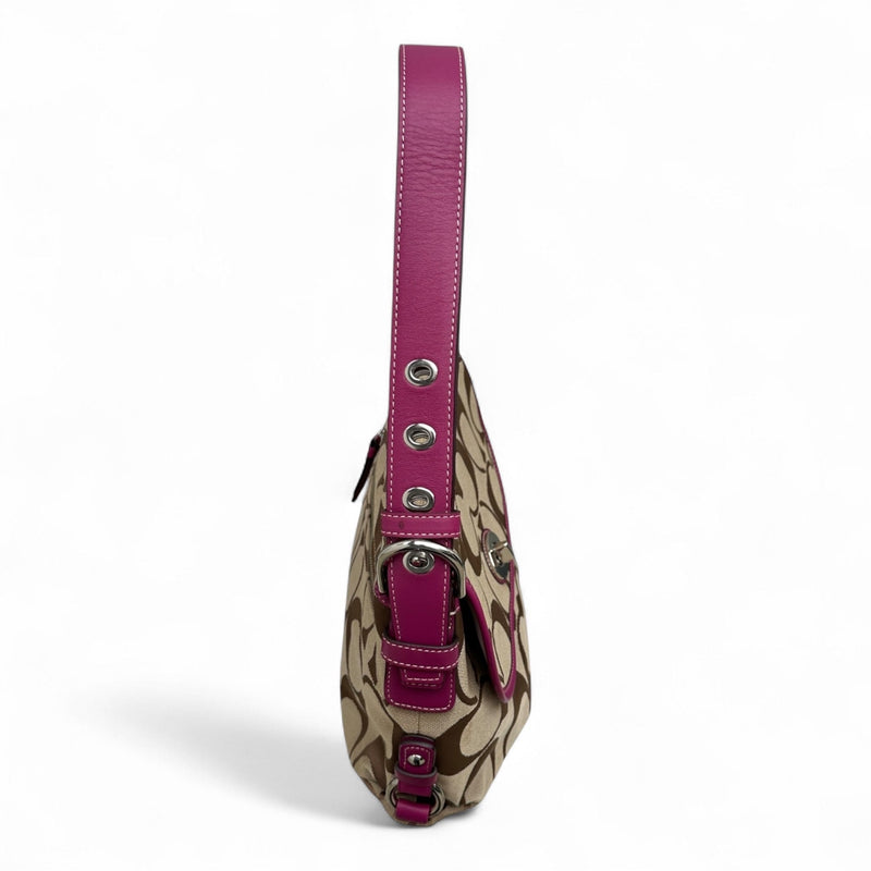 Coach Signature Stripe Demi Flap Shoulder Bag - vintageconcierge