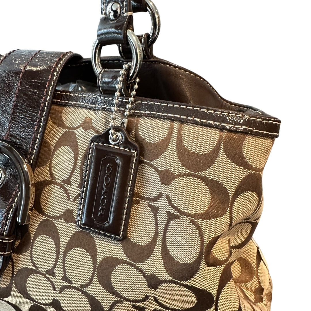 バッグ Vintage Coach Soho Signature Bag Gray Coach Grey Signature C Soho Shoulder Bag – Rediscover Vintage