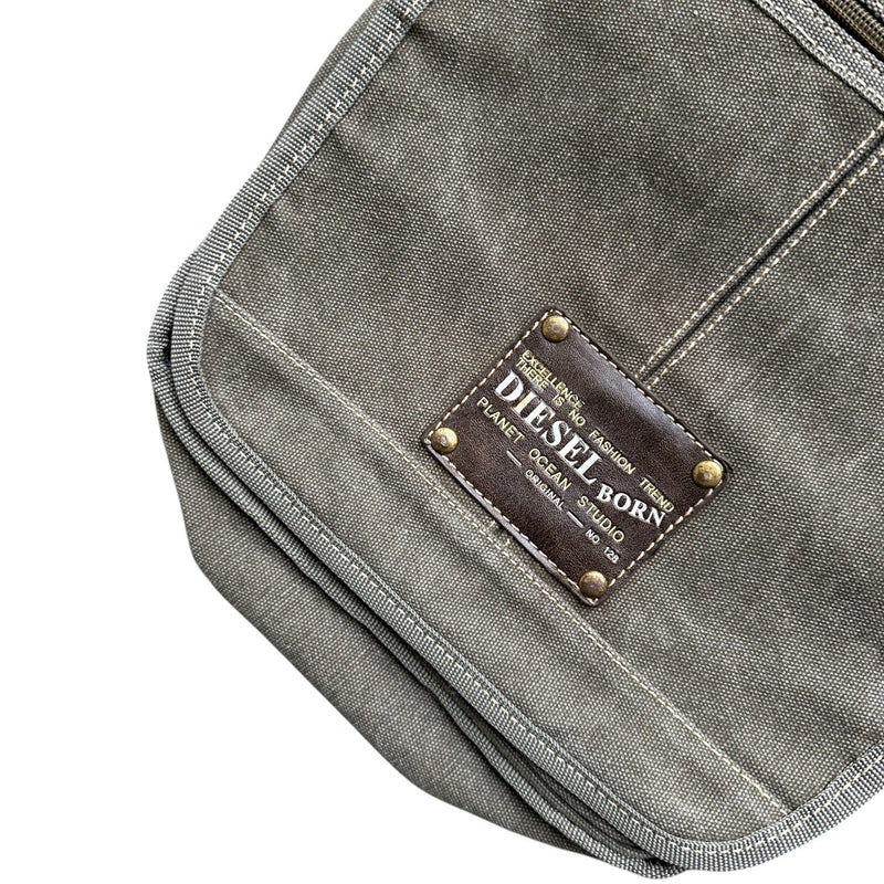 Diesel Vintage Military Canvas Shoulder Bag - vintageconcierge