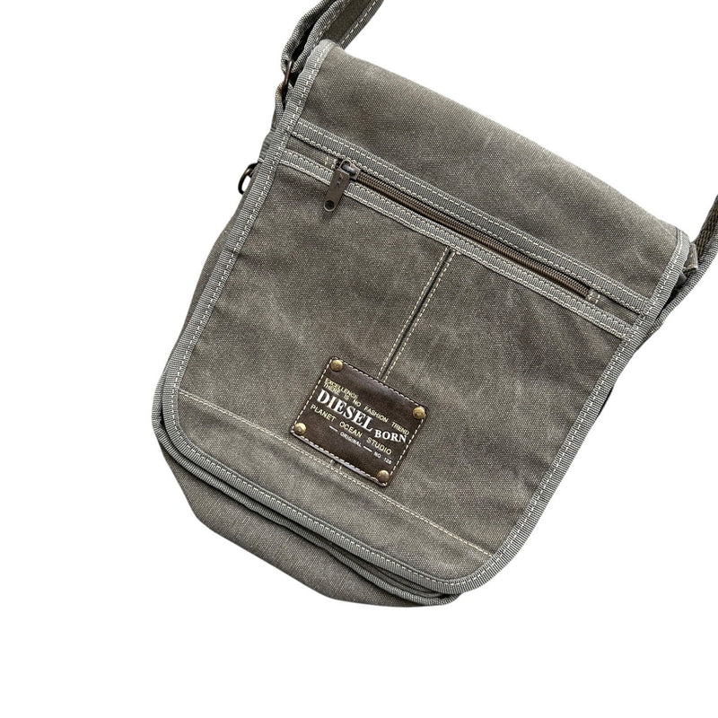 Diesel Vintage Military Canvas Shoulder Bag - vintageconcierge