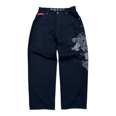 Dog Town Dragon – Full Embroidered Japanese Style Jeans - vintageconcierge