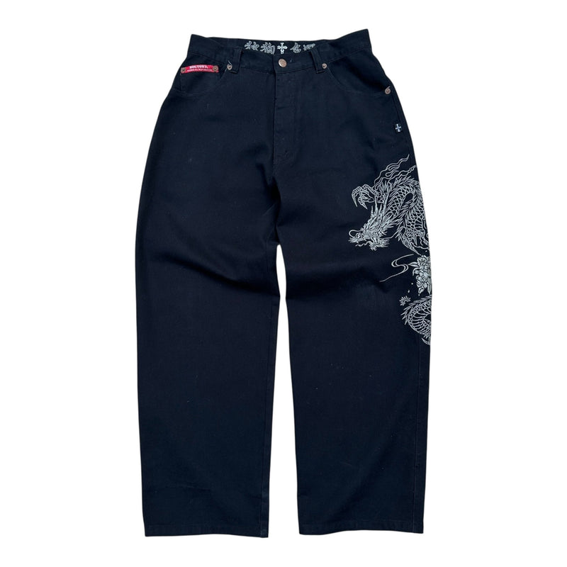 Dog Town Dragon – Full Embroidered Japanese Style Jeans - vintageconcierge