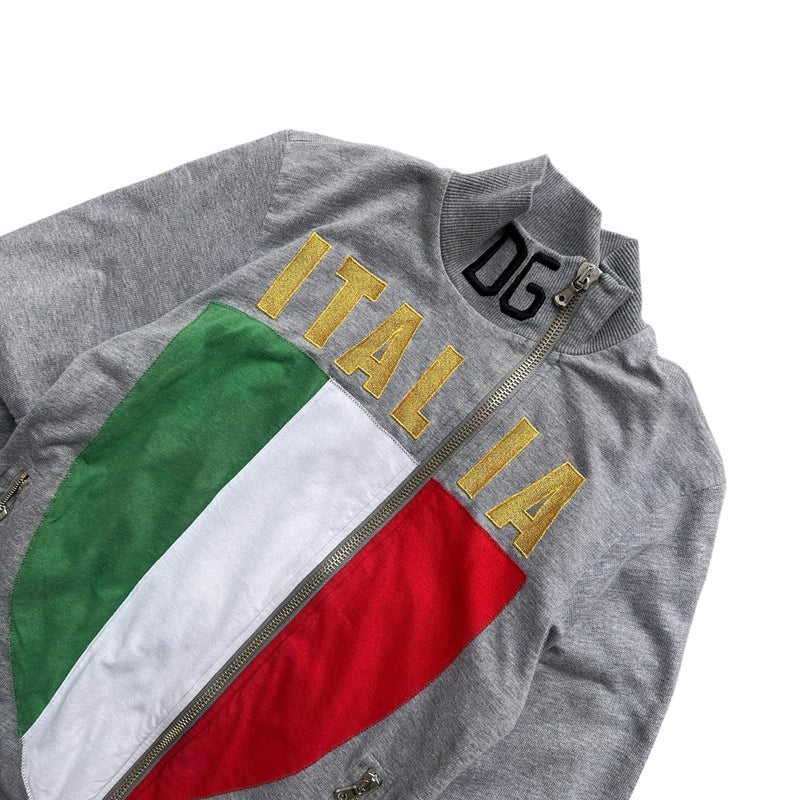 Dolce & Gabbana Italia Asymetrical Zip Sweatshirt - vintageconcierge