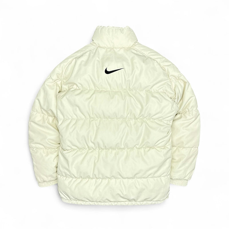 Nike Vintage 90s Rare Center-Swoosh Puffer Jacke Beige – vintageconcierge
