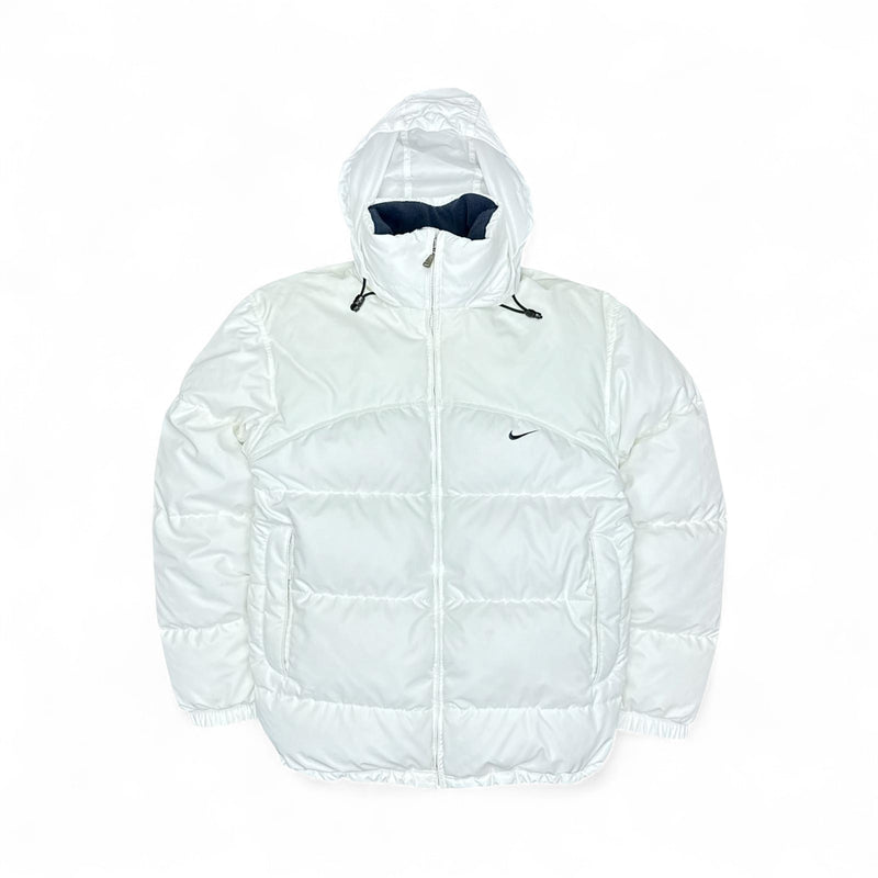 Nike Vintage Y2K Puffer Daunenjacke Weiß – vintageconcierge