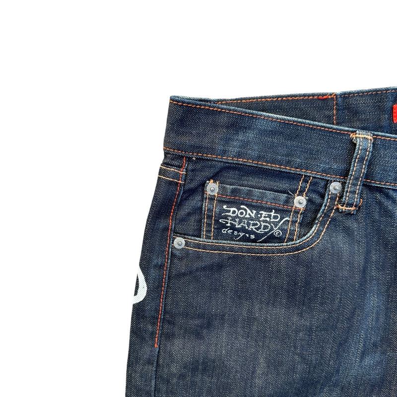 Ed Hardy Backprint Denim Jeans - vintageconcierge