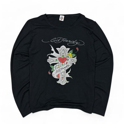 Ed Hardy Vintage Y2K Top Schwarz - vintageconcierge