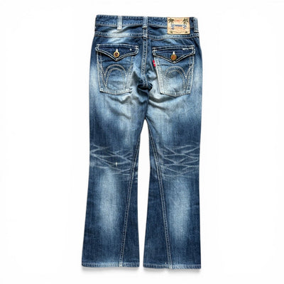 Edwin Vintage Bootcut Jeans Heavy Fade | L - vintageconcierge