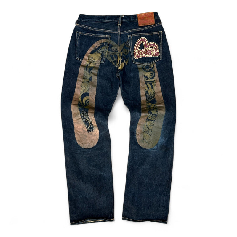 Evisu Daicock Jeans Painted Gull Backprint - vintageconcierge