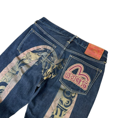 Evisu Daicock Jeans Painted Gull Backprint - vintageconcierge