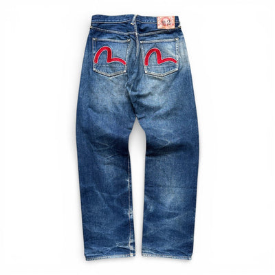 Evisu Red Seagull Japanese Denim Jeans - vintageconcierge