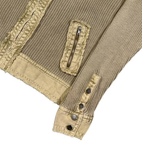 Faire des Mots Japanese Utility Knit Jacket Beige | XS - vintageconcierge