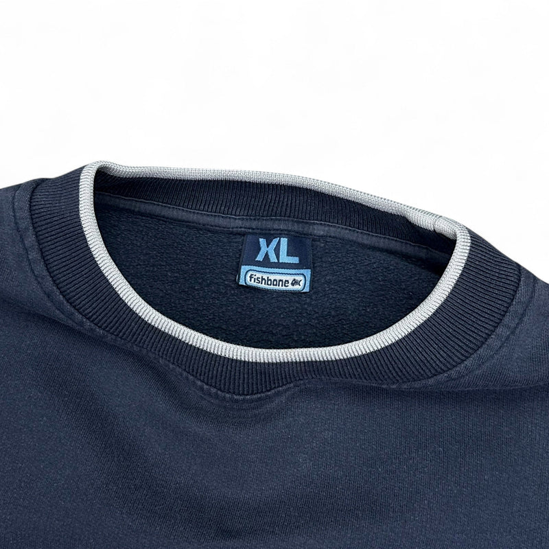 Fishbone Sweater Navy - vintageconcierge