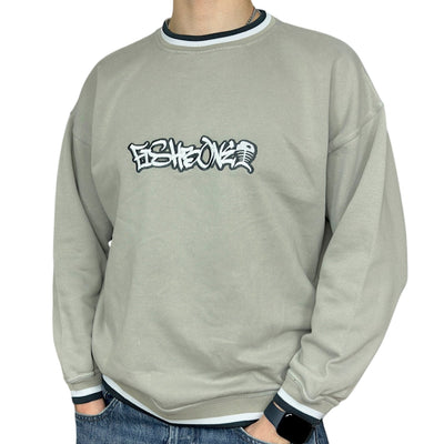 Fishbone Vintage Y2K Spellout Sweater Grau - vintageconcierge