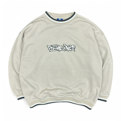 Fishbone Vintage Y2K Spellout Sweater Grau - vintageconcierge