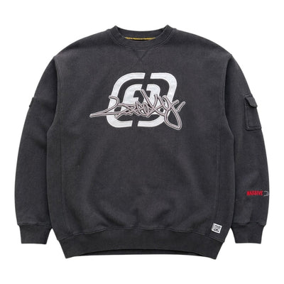Schwarzes Freaky Sweatshirt mit Y2K-Logo, oversized Crewneck, bequemer Schnitt, für Männer und Frauen, modischer Streetwear-Look