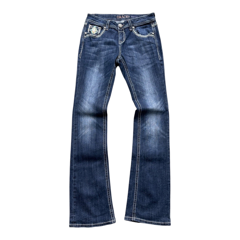 Grace Low Waist Y2K Bootcut Jeans - vintageconcierge