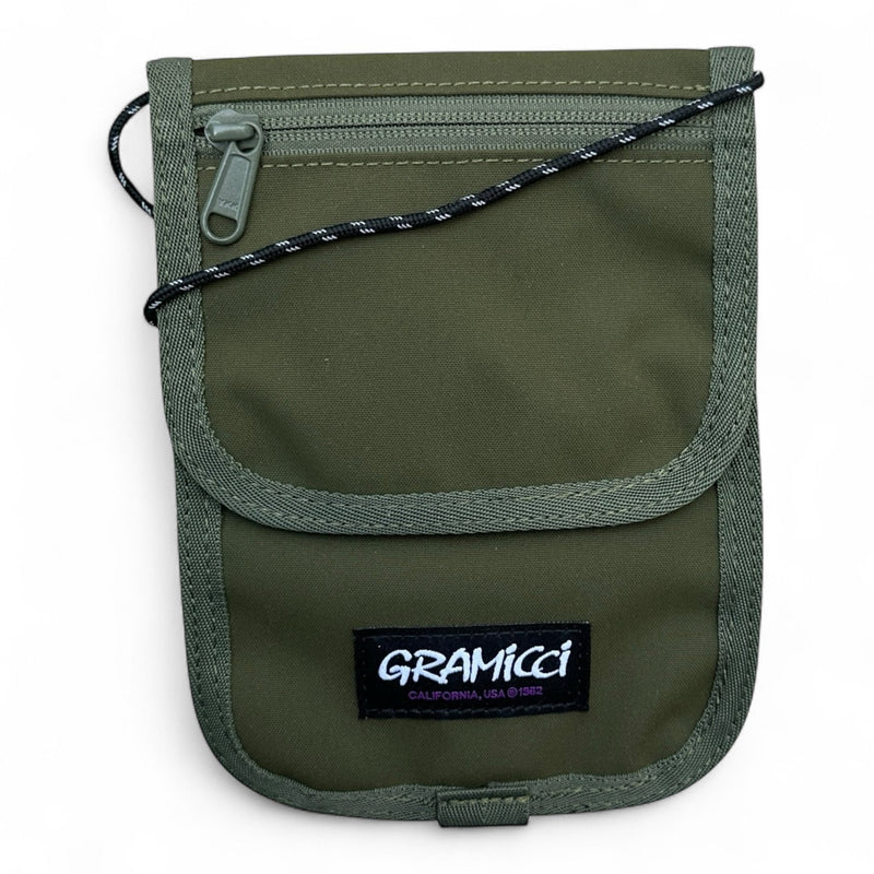 Gramicci Neck Pouch Olive - vintageconcierge