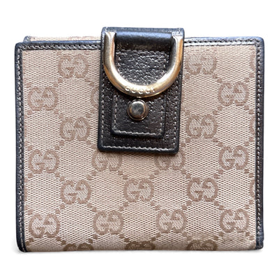 Gucci GG Canvas Bi - Fold Wallet D - Ring - vintageconcierge