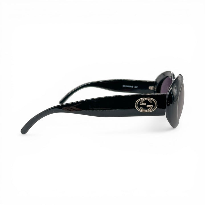 小物 00s Y2K GUCCI G logo vintage sunglasses Gucci GG Logo Oval Sonnenbrille Black – Vintage | vintageconcierge