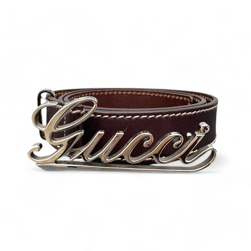 Gucci Italic Script Belt - vintageconcierge