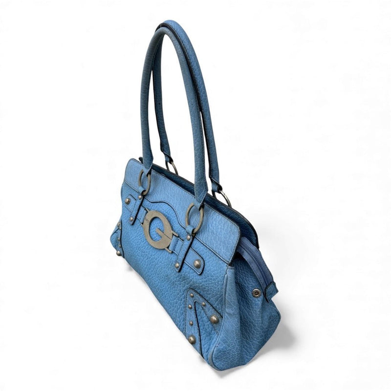 Guess Babyblue Leather Shopper Handbag - vintageconcierge