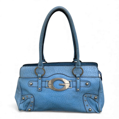 Guess Babyblue Leather Shopper Handbag - vintageconcierge